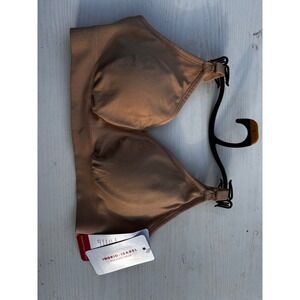 Ingrid & Isabel Seamless Nursing and Pumping Bra beige Large NWT